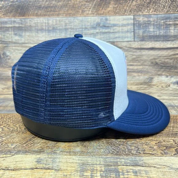 Retro 1978 Virgin Records Mens Trucker Hat Navy Snapback Mesh Baseball Cap - Picture 4 of 7